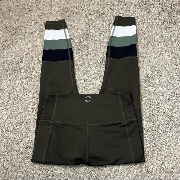 Lilybod Ace Full-Length Leggings in Olive/Colorblock. Size Small. - Picture 5 of 10